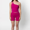 Bikers One Shoulder Hot Pink