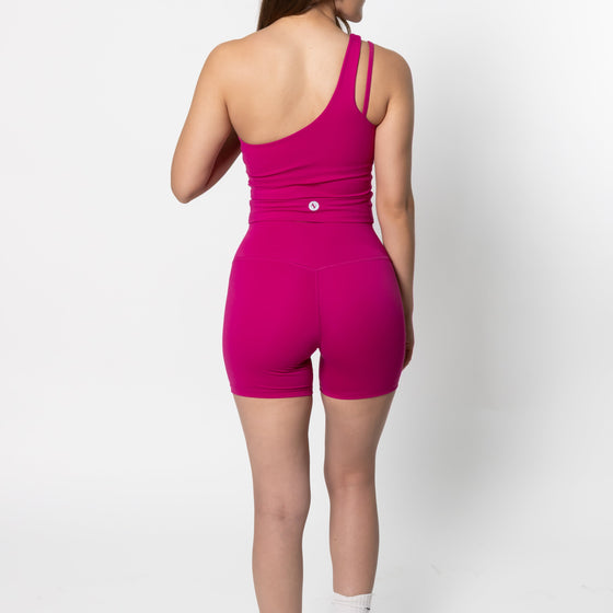 Bikers One Shoulder Hot Pink